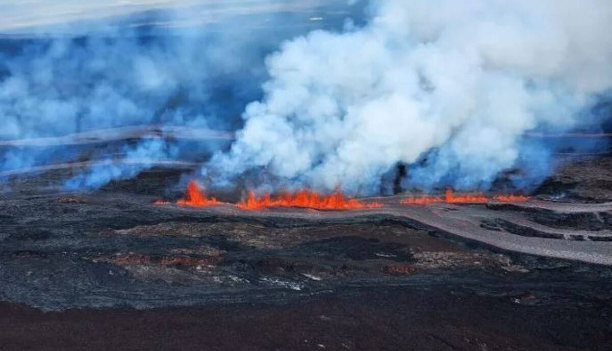 تصویر خیره‌کننده از جریان گدازه آتشفشان هاوایی