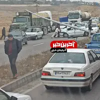 برخورد یک دستگاه تندر 90 با تیر چراغ برق در محور تبریز-صوفیان