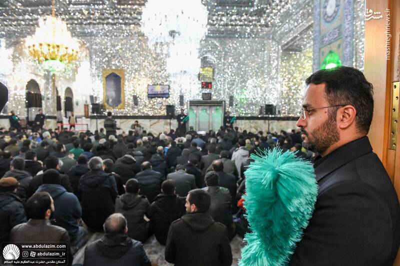 عکس/ حضور رئیس سازمان انرژی اتمی در مراسم غبارروبی حرم سیدالکریم
