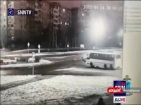 عبور عجیب سارق خودرو از یک میدان در روسیه