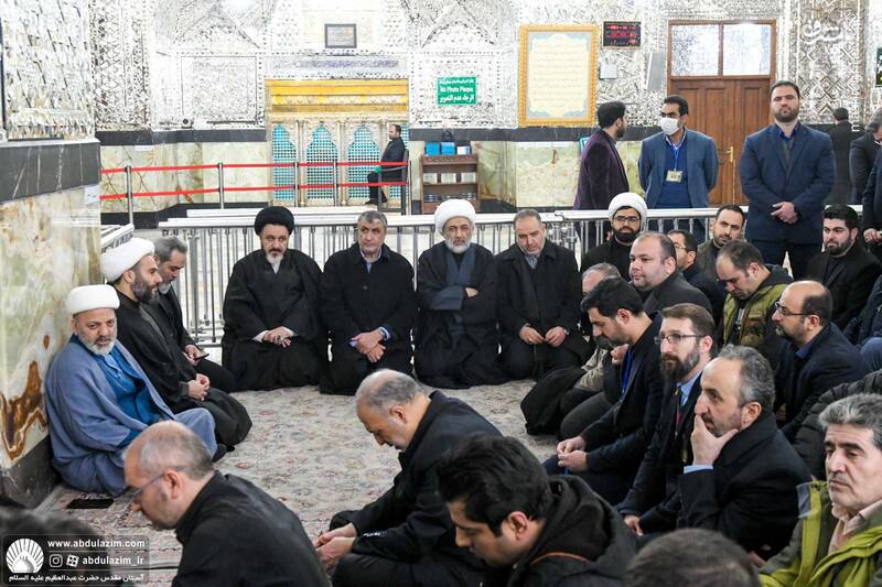 عکس/ حضور رئیس سازمان انرژی اتمی در مراسم غبارروبی حرم سیدالکریم