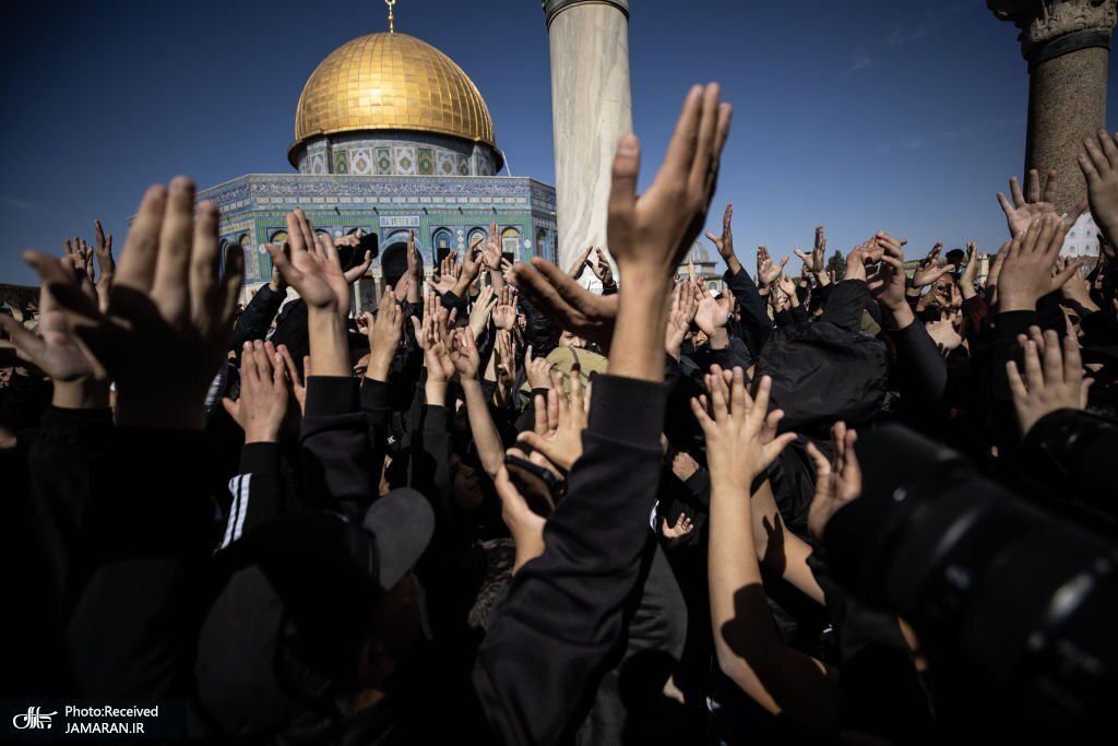 اعتراض فلسطینی ها در مسجد الاقصی 
