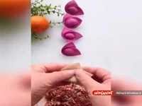 ترفند پیچیدن خمیر به شکل گل رز