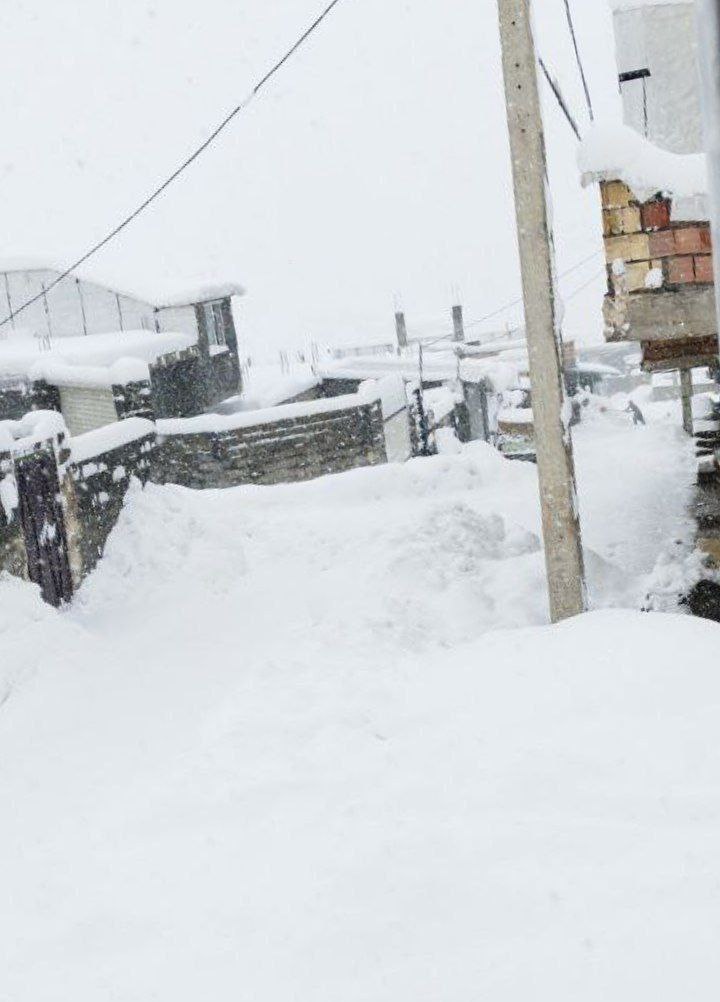 حجم سنگین برف در روستای کریم آباد بانه
