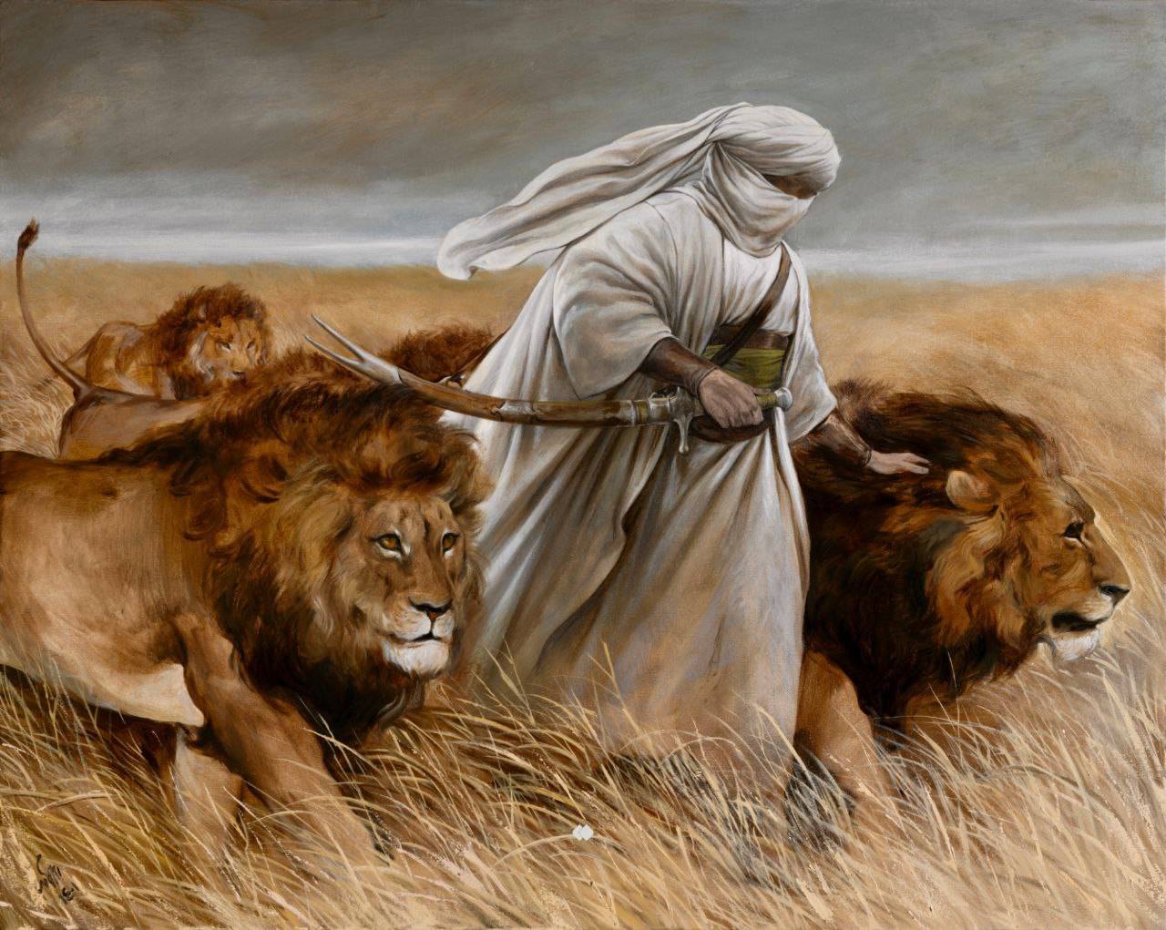 عکس/ نقاشی جدید حسن روح‌الامین برای شیرِ خدا و شاهِ مردان