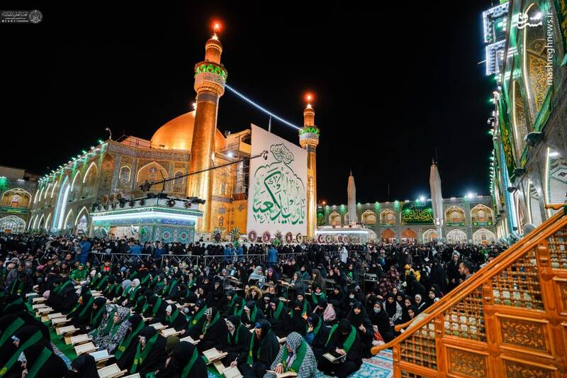 عکس/ حال و هوای حرم امام علی(ع) در شب میلادشان