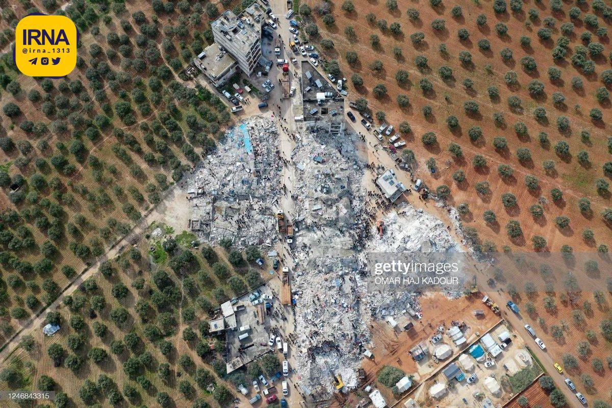 تصاویر قبل و بعد از ویرانی زلزله شدید در روستای شمال «ادلب» سوریه