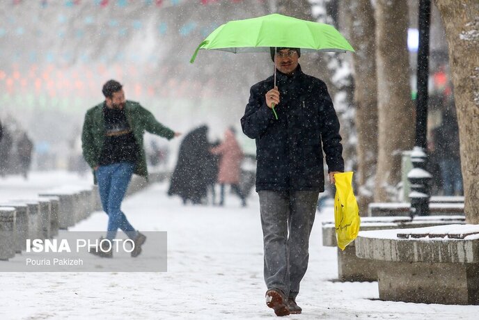 بارش برف در همدان