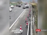 ترفند جالب چینی ها برای سازماندهی جاده هنگام تصادف