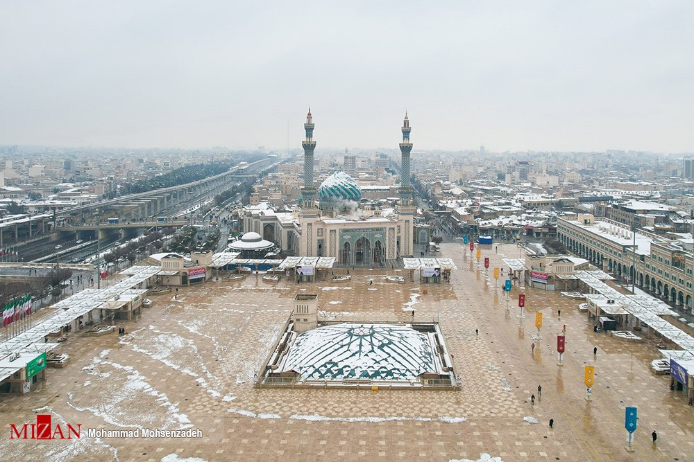 عکس/ نمای برفی شهر قم