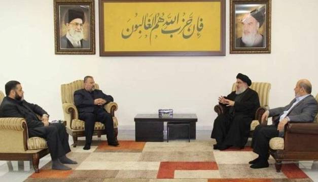 دیدار هیئت حماس با دبیرکل حزبالله لبنان