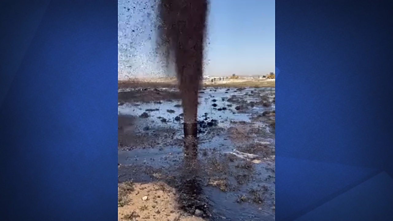 ویدئویی از نشت چاه نفت در کویت