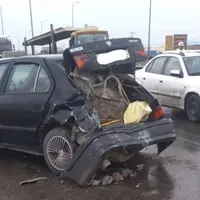 تصادف زنجیره‌ای ۵ خودرو در جاده تهران - مشهد
