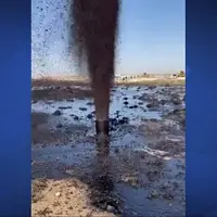 ویدئویی از نشت چاه نفت در کویت