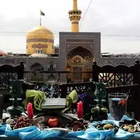 حضور پر شور زائرین و مجاورین حرم امام رضا(ع)، در دیدار نوروزی با رهبر انقلاب