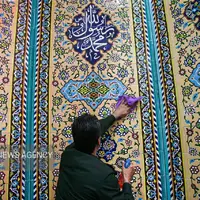 غبارروبی مساجد قم در آستانه ماه رمضان