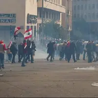 درگیری پلیس لبنان و معترضان به اوضاع بد اقتصادی