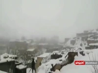 بارش سنگین برف در روستای زیرجان گناباد