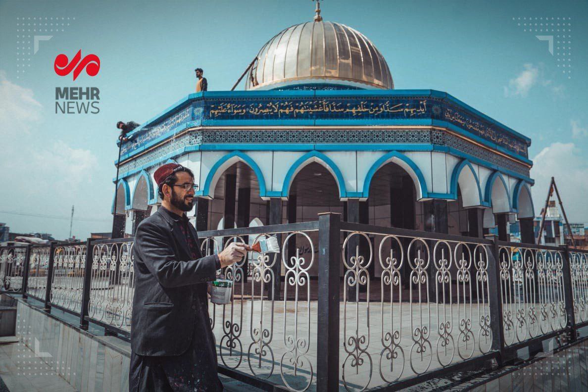عکس/ غبارروبی «مسجدالاقصی» در کابل