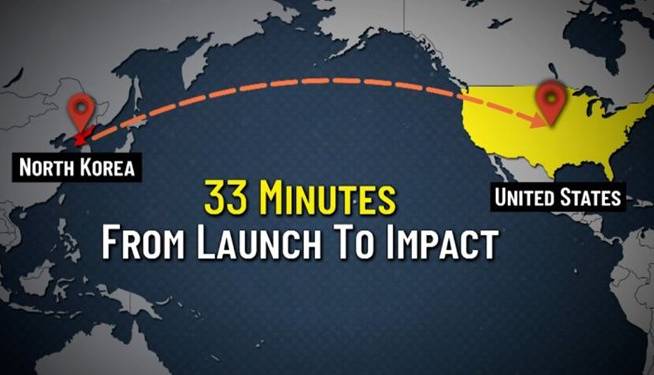 چین: موشک کره شمالی می‌تواند ظرف 33 دقیقه به آمریکا اصابت کند