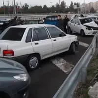 علت تصادف زنجیره‌ای در بزرگراه یاسینی تهران مشخص شد
