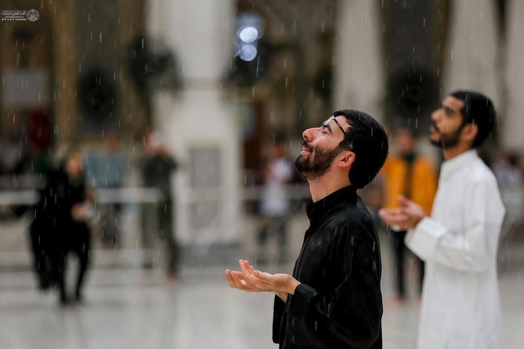 عکس/ باران بهاری در حرم امام علی (ع)