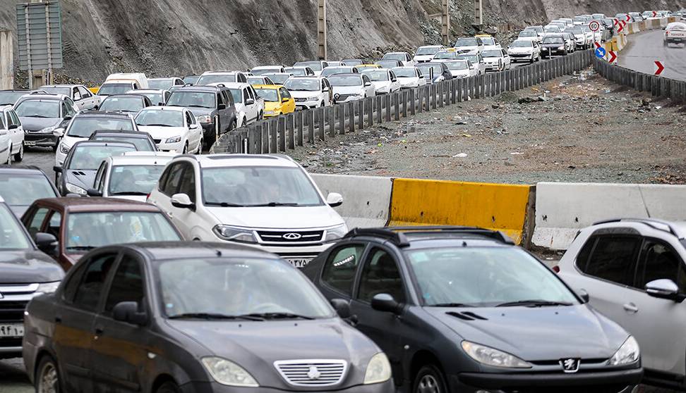 ترافیک سنگین در جاده کرج-چالوس