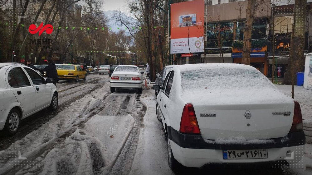 عکس/ بارش برف بهاری در شمال تهران