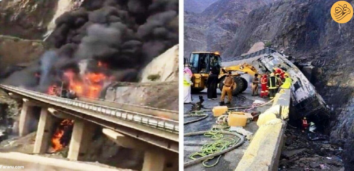 واژگونی اتوبوس در عربستان با 20 کشته