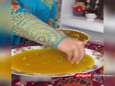 حلوا عمانی زعفرانی برای افطار