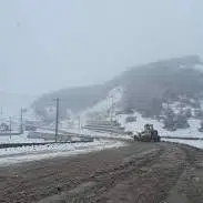 بارش برف گردنه ژالانه در محور پاوه به هورامان