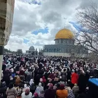 مشارکت هزاران فلسطینی در دومین نماز جمعه ماه رمضان