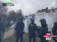 آتش و دود نتیجه افزایش اعتراضات ضد دولتی در شهر نانت فرانسه