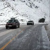 بارش برف در برخی محورهای استان زنجان