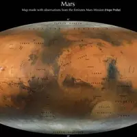مدارگرد مریخ امارات نقشه خیره‌کننده‌ای از سیاره سرخ منتشر کرد