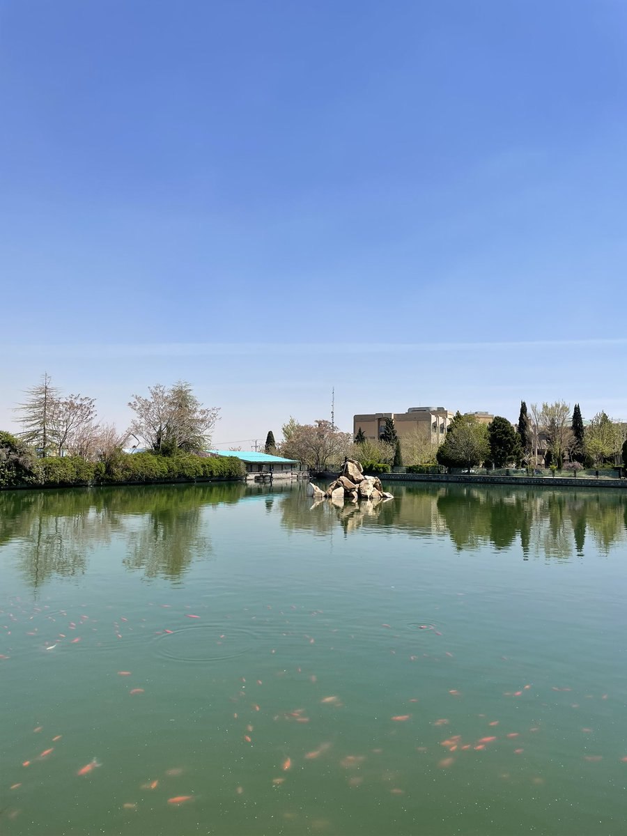 نمایی زیبا از دریاچه زیبای دانشگاه اصفهان