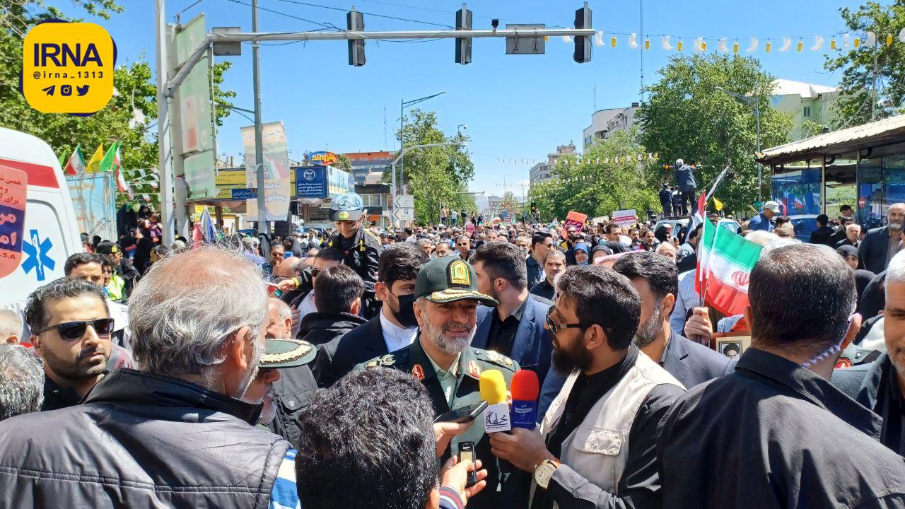 عکس/ حضور مسئولان کشوری و لشکری در راهپیمایی روز قدس