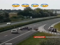 تصادف وحشتناک یک راننده در جاده