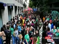 هزاران معلم و کارکنان نظام پزشکی در پایتخت اسپانیا دست به اعتراض زدند