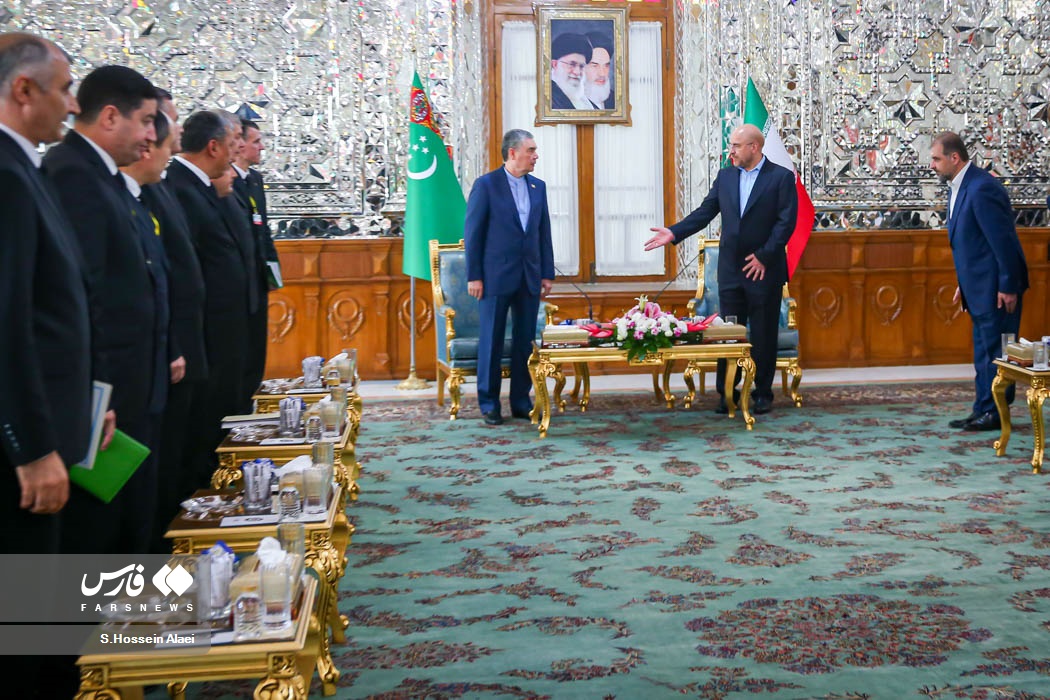 عکس/ دیدار رهبر ملی ترکمنستان با رئیس مجلس