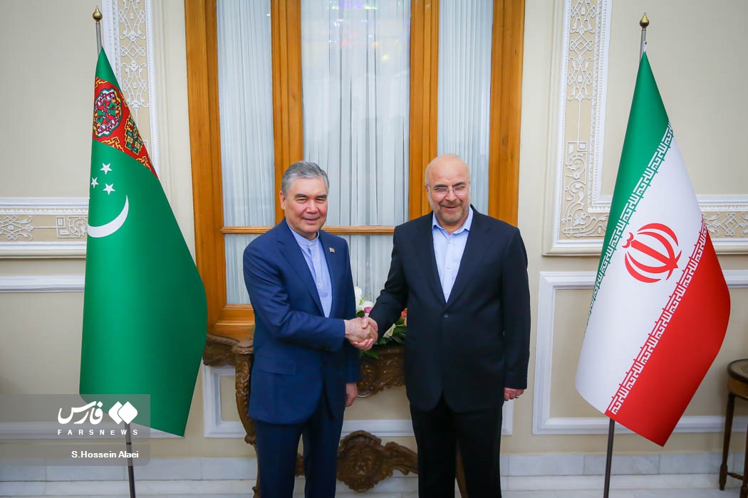 عکس/ دیدار رهبر ملی ترکمنستان با رئیس مجلس