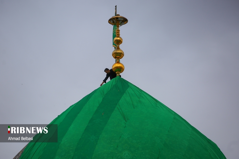 آیین رونمایی از گنبد جدید حرم حضرت طاهربن زین العابدین (ع)