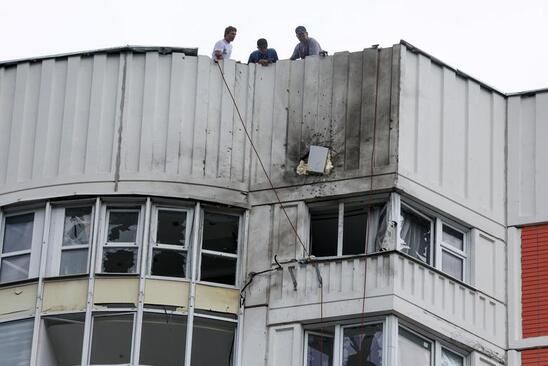 عکس/ آثار حمله پهپادی اوکراین به پایتخت روسیه