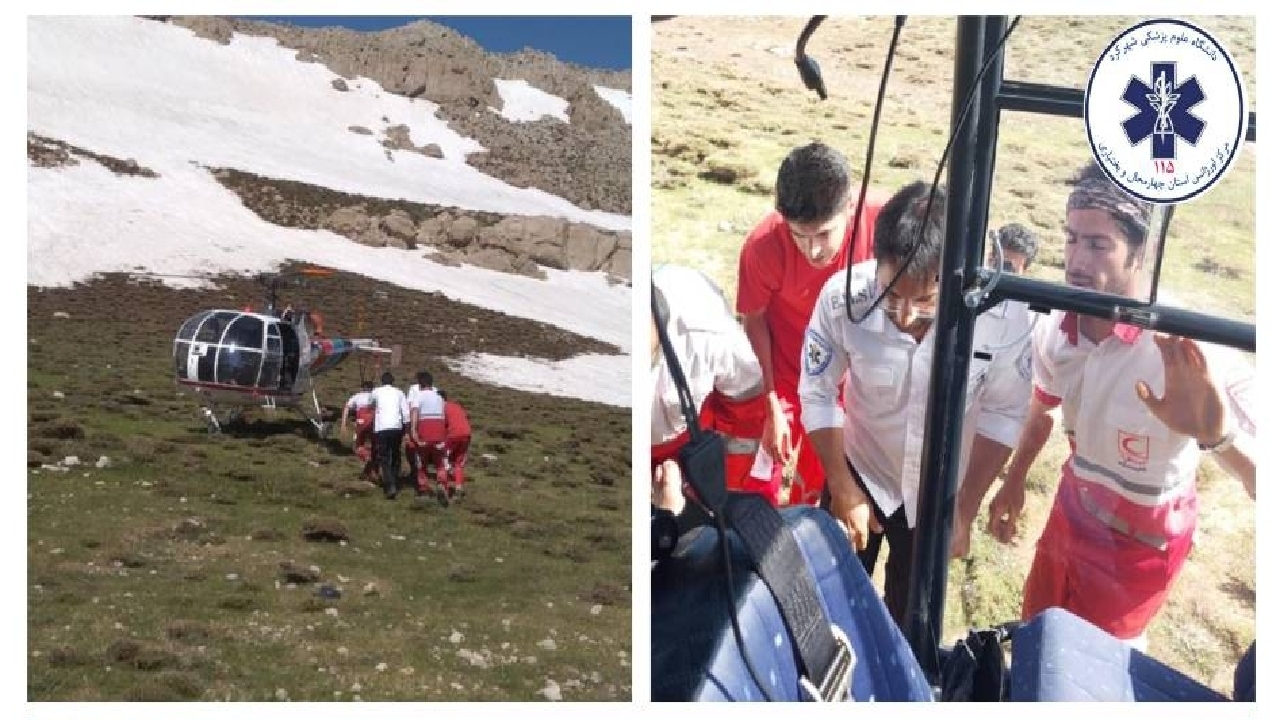 سقوط از کوه مرد ۷۰ساله و پرواز بالگرد اورژانس برای نجات