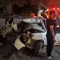 تصادف مرگبار پراید با تیربرق در اصفهان