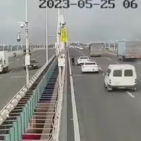 تصادف زنجیره ایِ مرگبار روی پل