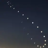 تصویر مسحورکننده از مسیر حرکت ماه در آسمان طی ۳۰ روز
