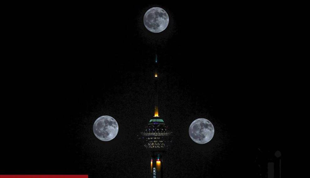 قرص استثنایی ماه در آسمان تهران