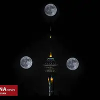 قرص استثنایی ماه در آسمان تهران 