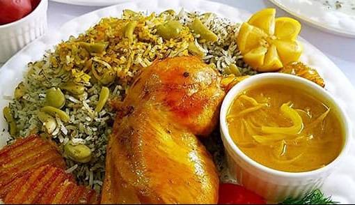 سبزی پلو و مرغ زعفرونی با طعمی اصیل و لذیذ